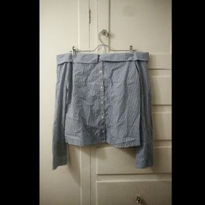 Off the Shoulder Button Down Blouse